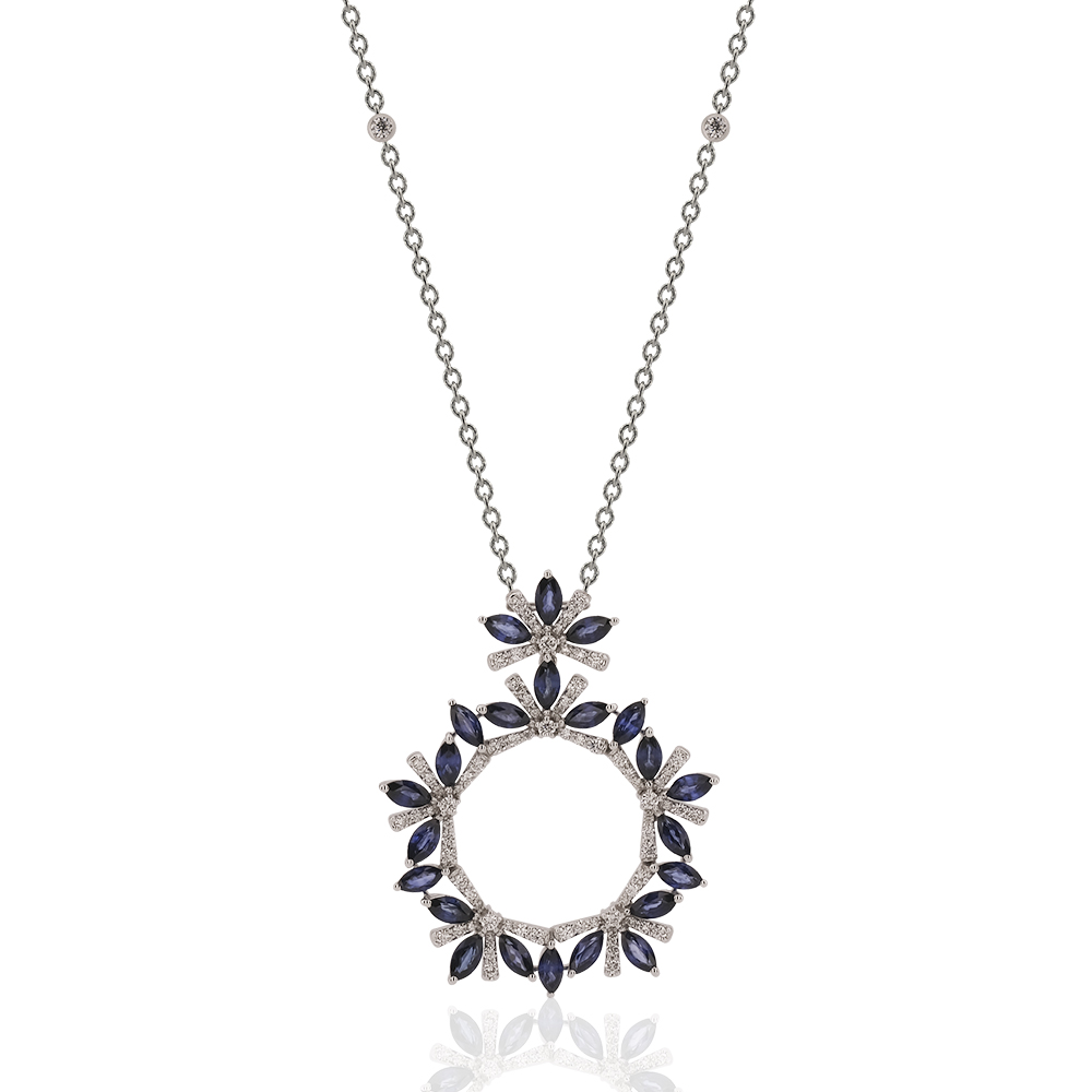 5,08 Ct. Diamond Sapphire Pendant